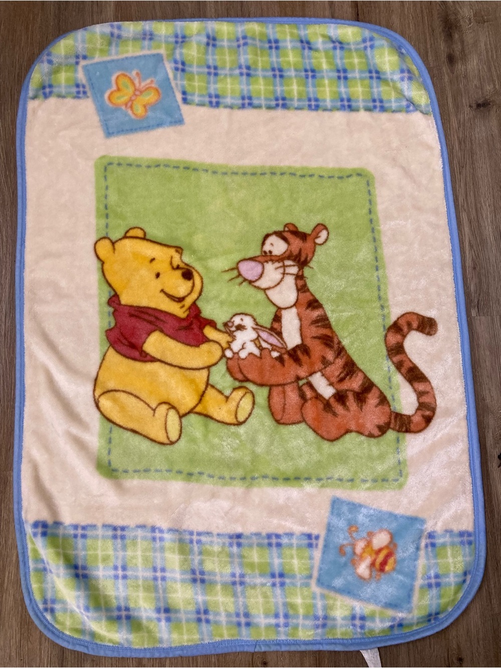 Vintage Disney Winnie The Pooh Bunny Tigger Too Baby Throw Blanket 40”x27”